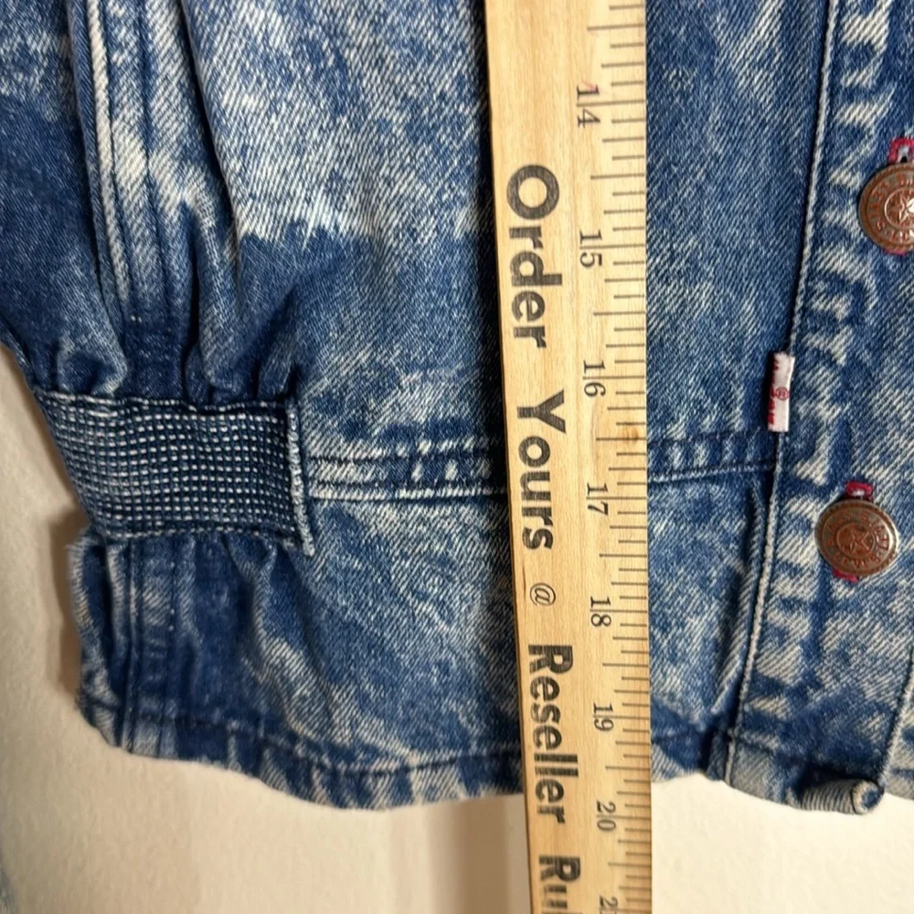 Levi's Kids Vintage Denim Jacket Acid Wash Snap‎ Button Down Blue Girls Large